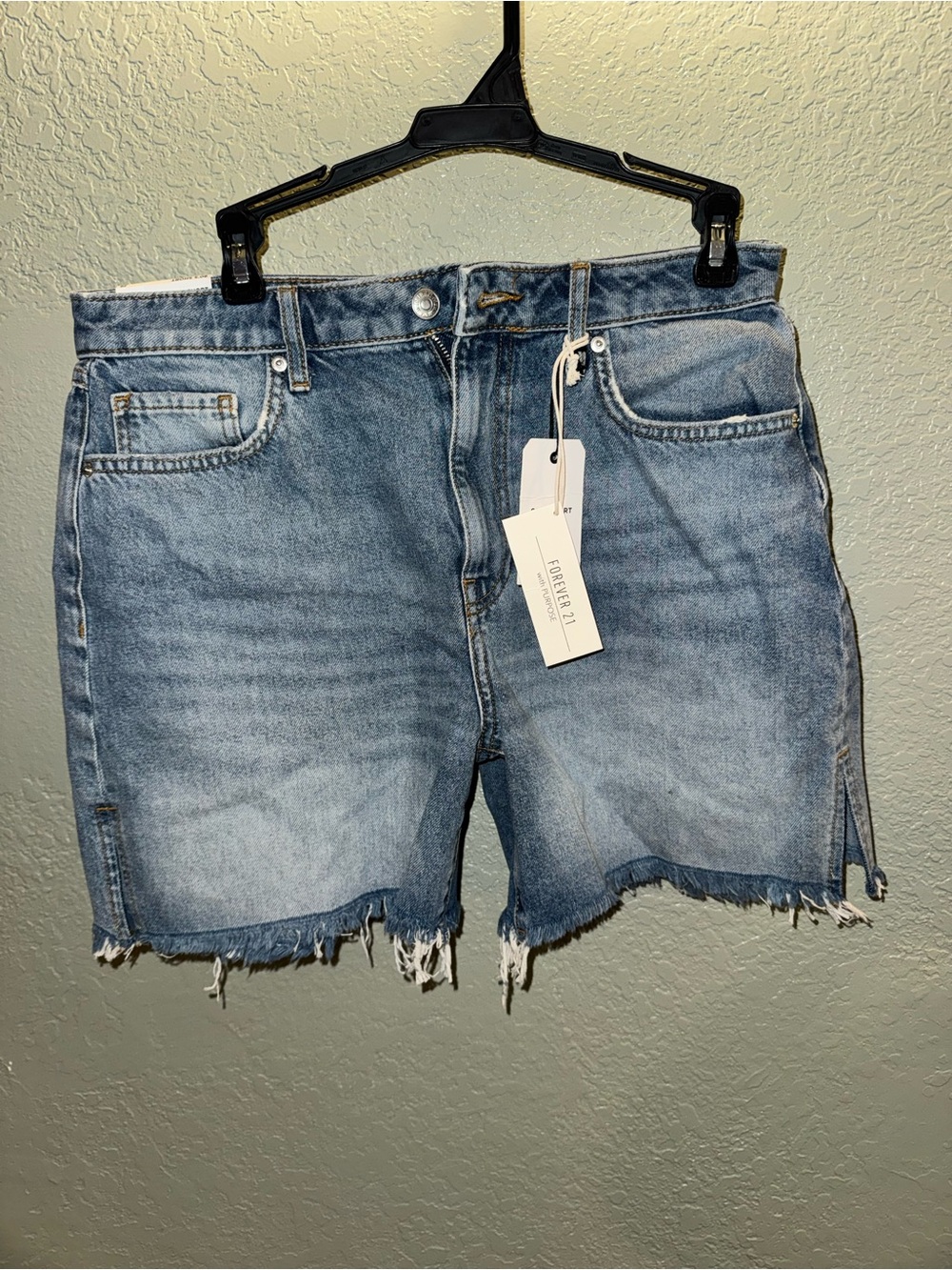 Forever 21 Light Blue Denim Shorts with Contrast Stitching